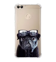 PrintiFy Huawei P Smart Uyumlu Köpek 3 Baskılı Şeffaf Köşe Korumalı Antişok Kılıf