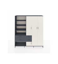 Hyperion Dolap 14 Raflı 4 Çekmeceli 4 Kapaklı 220x44x243 Antrasit-Aytaşı/Antrasit