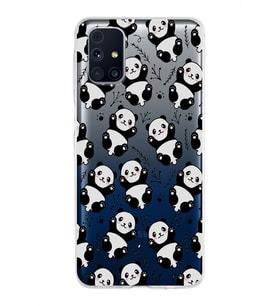 Samsung Galaxy M31s Kapak Panda Tasarımlı Şeffaf Silikon Kılıf