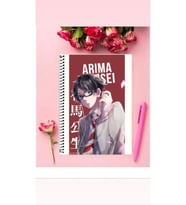 Kousei Arima Anime Defter 1 Adet Özel Tasarım A4 Boyutu Telli Çizgili Defter 21*29 Cm