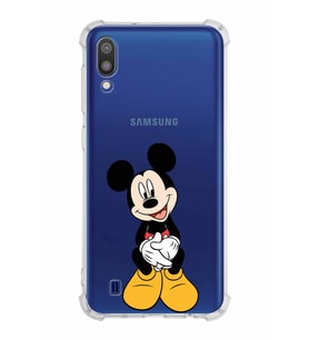Samsung Galaxy M10  Köşe Korumalı Antişok Kapak Mickey Mouse Tasarımlı Şeffaf  Kılıf