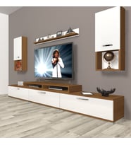 Decoraktiv Ekoflex 270DA Mdf Tv Ünitesi Tv Sehpası - Ceviz Beyaz (Beyaz - Kahverengi)