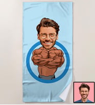 eJOYA Kişiye Özel Karikatürize Plaj ve Spor Havlusu 111792 (Mavi)