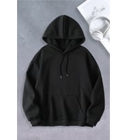 Unisex Kadın Erkek Ciel Lune Markalı Oversize Sweatshirt 2 İplik (Siyah)