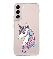 Samsung Galaxy S22 Plus Uyumlu Kamera Korumalı Kapak Unicorn Tasarımlı  Şeffaf Kılıf
