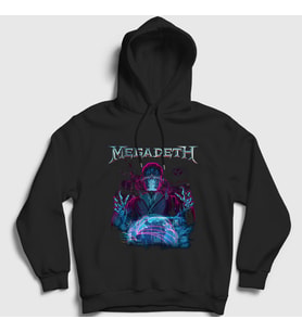 Presmono Unisex Siyah Cyber Army Megadeth Kapüşonlu Sweatshirt 65498tt