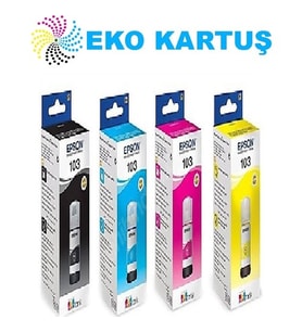 Eko Kartuş Epson Ecotank L3110 (103 4 Renk) Takım Mürekkep