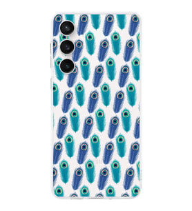 PrintiFy Galaxy S24 Fe ile Uyumlu Nazar Boncuğu 4  Kamera Korumalı Şeffaf Silikon Kılıf