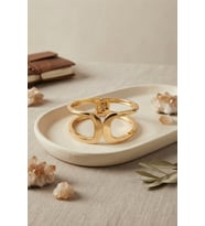 Gold Renk Pirinç Manşet Model Vintage Kelepçe Bilezik