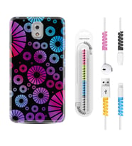 Samsung Note 3 4 5 8 9 20 Ultra 10 Lite Kılıf Kablo Koruma Spiral Silikon Daireler 1751