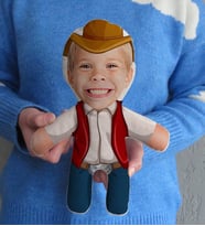 BK Gift Kişiye Özel Fotoğraflı Çocuk Kovboy Bebek Yastık-1