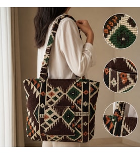 BK Gift El Yapımı Otantik Türk Kilim Omuz Çantası -17, Günlük, Kitap, Tablet, Plaj ve Seyahat Çantası