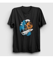 Presmono Unisex Siyah Surfer Skeleton T-Shirt 290058tt