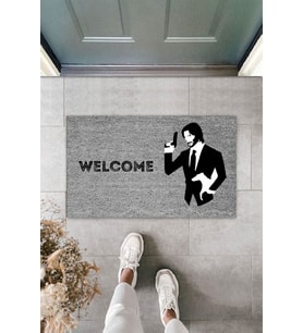 Dormot Modern Dijital Baskı -Gri John Wick - 70x45 cm - Kapı Önü Paspası (Bej)