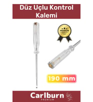 Premium Vida Atölye Ev İş Ofis Uzun Sağlam Dayanıklı Tornavida Düz Uçlu Kontrol Kalemi 190 mm