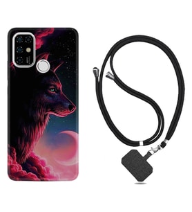 Casper E30 F20 X20 Kılıf Boyun Askılı Silikon Wolf and Moon 1380