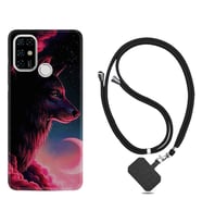 Casper E30 F20 X20 Kılıf Boyun Askılı Silikon Wolf and Moon 1380