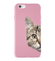 Apple iPhone 6 Uyumlu Lansman Kılıf Catface Tasarımlı Altı Kapalı İçi Kadife Kaplı Silikon Kapak (Şeffaf)