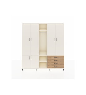 Hyperion Dolap 14 Raflı 4 Çekmeceli Tek Askılı 220x44x243 Aytaşı-Aytaşı/Çam