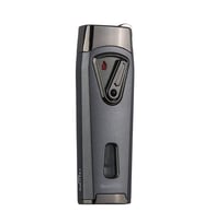 Quantoro Çift Torch Pürmüz Gunmetal-Gümüş Metal Puro Çakmağı - TRZ1058