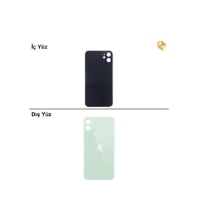 iPhone 11 Yeşil Renk Arka Kapak Arka Cam Batarya Kapağı Lazer Kesim Kapak Pil Kapağı