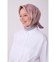 Obje Desen İpek Twill Eşarp  - 2026 İlkbahar-Yaz (T)  4300 (Latte)