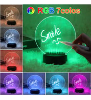 3D LED IŞIKLI SİLİNEBİLİR KUMANDALI YAZI MESAJ TAHTASI GECE LAMBASI (Siyah - Beyaz)