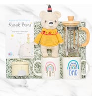 Yeni Anne ve Yeni Baba Ailemize Hoşgeldin Amigurumili Hediye Kutusu