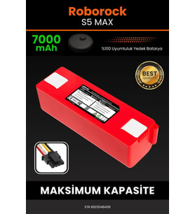 Roborock S5 Max 7000mAh Robot Süpürge Bataryası - Sertifikalı Güvenlik, Gerçek Kapasite