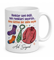 Kombini Asla Uymayan Arkadaşa Renk Körü Esprili Kupa Hediye Bardak