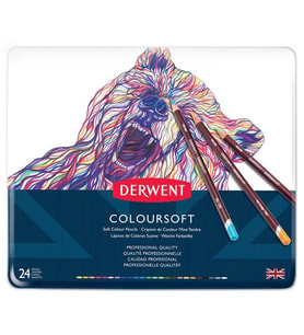 Derwent Coloursoft Metal Kuru Boya Teneke Kutu 24'lü