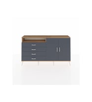 Arges Konsol 3 Raflı 4 Çekmeceli 2 Kapaklı 176x30x99 Çam-Antrasit