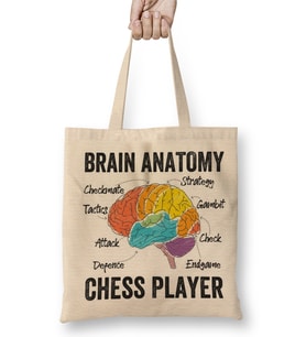 Chess Funny Brain Anatomy Of A Chess Player Bez Çanta Uzun Saplı