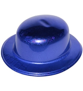 Mavi Renk Hologramlı Plastik Yuvarlak Melon 27x24 cm