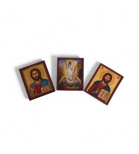 İkona 3'lü Magnet İsa Mesih Kabartma Çerçeveli No 4