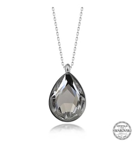 Swarovski Crystal Taşlı Damla Gümüş Kadın Kolye