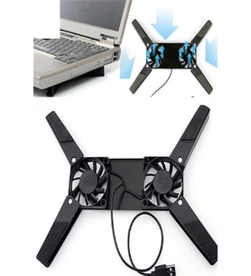 2 Fanlı Notebook Soğutucu Portatif Katlanabilir Laptop Soğutucu Fan Usbli Stand Bilgisayar Fanı
