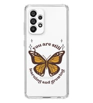 Samsung Galaxy A33 Uyumlu Kelebek Desenli Şeffaf Telefon Kılıfı