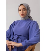 GRİ Silk Home Düz Twill Polyester Eşarp