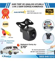 Balıkgözü AHD 720P ve Analog Çevirilebilir 170 Derece Geniş Açılı Geri Görüş Kamerası