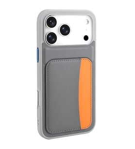 Apple iPhone 17 Pro Uyumlu Kılıf Kartlıklı Zore X-Kart Silikon Kapak (Koyu Gri)