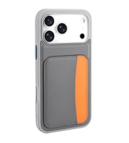 Apple iPhone 17 Pro Uyumlu Kılıf Kartlıklı Zore X-Kart Silikon Kapak (Koyu Gri)
