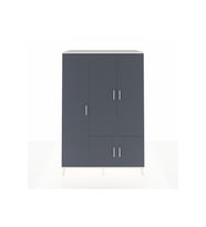 Kronos Dolap 7 Raflı 5 Kapaklı Tek Askılı 132x59x195 Aytaşı-Antrasit/Aytaşı