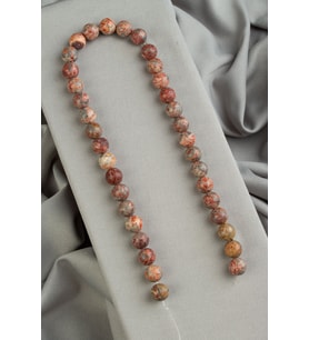 Leopar Jasper Doğal Taş Parlak Kırmızı Küre Kesim 10mm Dizi [AA]