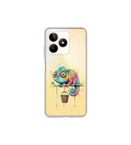 Realme C53 ile Uyumlu Splash Bukalemun Tasarımlı Şeffaf Silikon Kılıf
