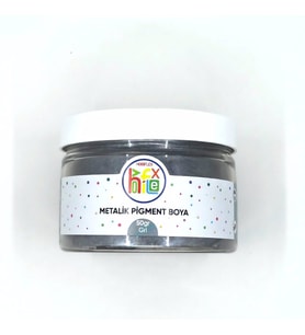 METALİK SEDEFLİ PİGMENT TOZ BOYA GRİ RENK 50 GR