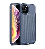 Apple iPhone 12 Pro Max Karbon Desenli Negro Silikon Kılıf (Lacivert)