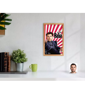 BK Gift Kişiye Özel Godfather Baba Karikatürlü Dekoratif Retro Ahşap Tablo-21