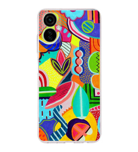 PrintiFy Tecno Camon 19 Neo ile Uyumlu 1mm Slim Fit Retro Renkler 6 Baskılı Şeffaf  Kılıf