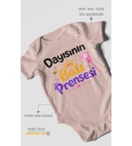 Dayısının Ballı Prensesi Kısa Kollu Bebek Body %100 Pamuk